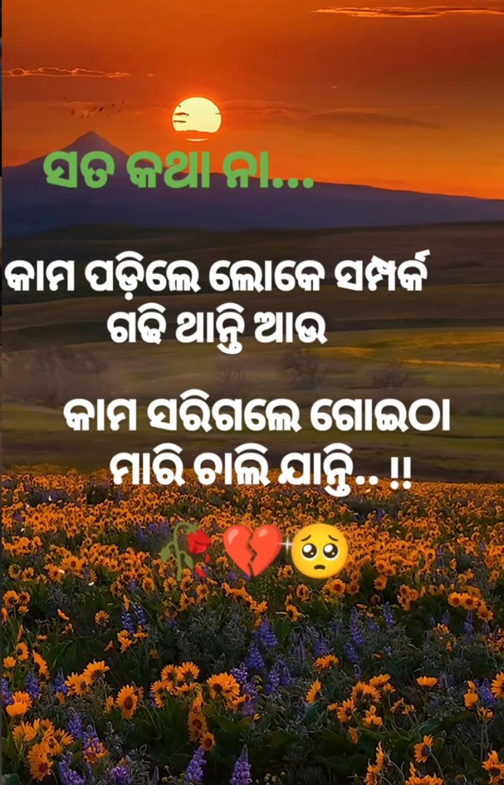 ସତ କଥା ନା କାମ ପଡ଼ିଲେ ଲୋକ ସମ୍ପର୍କ ଗଡ଼ି ଥାନ୍ତି