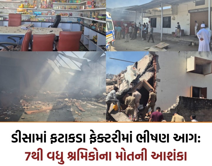 ડીસામાં ફટાકડાની ફેક્ટરીમાં ભીષણ આગ લાગવાની ઘટનામાં અત્યાર સુધીમાં 17 શ્રમિકોના મોત
