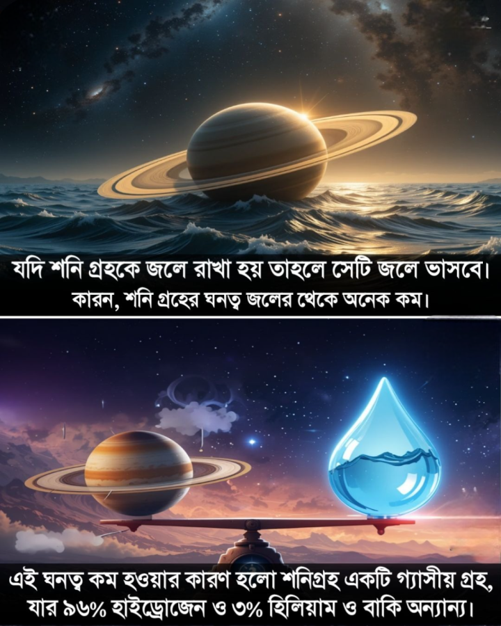শনি গ্রহকে জলে রাখা হলে সে ভেসে থাকত?