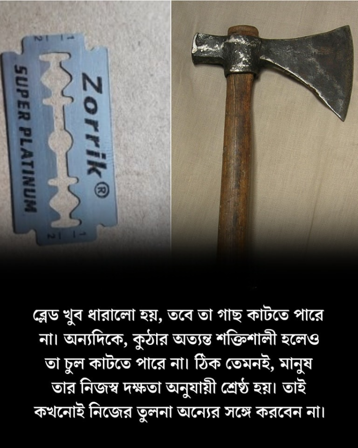 সবাই নিজের মতন করে সেরা তাই কারো সঙ্গে কারো তুলনা করা উচিৎ না।