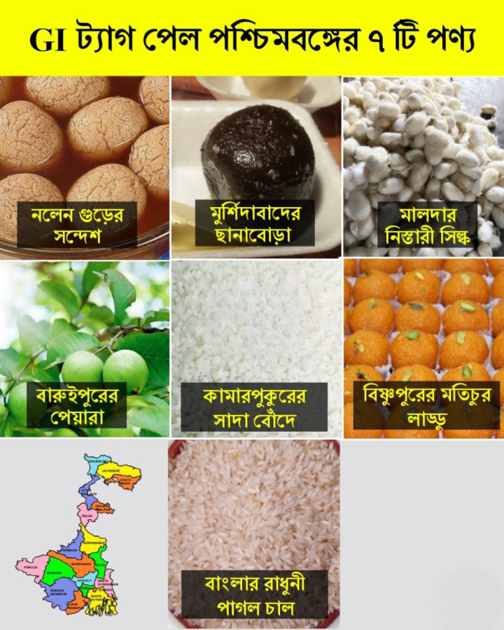সম্প্রতি বাংলার এই ৭টি জিনিস জিআই ট্যাগ পেল। দেখে নিন সেই তালিকা।