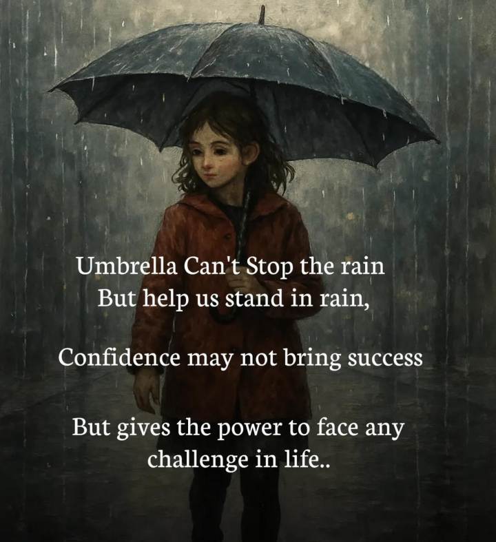 Umbrella can't stop the rain