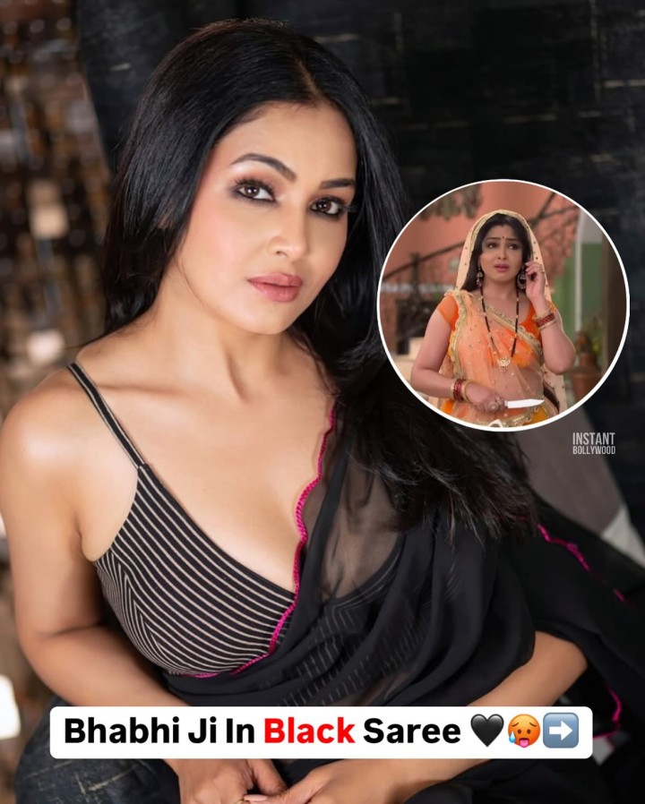 Awwwww!!! Bhabhi Ji In Black Saree?❤️?