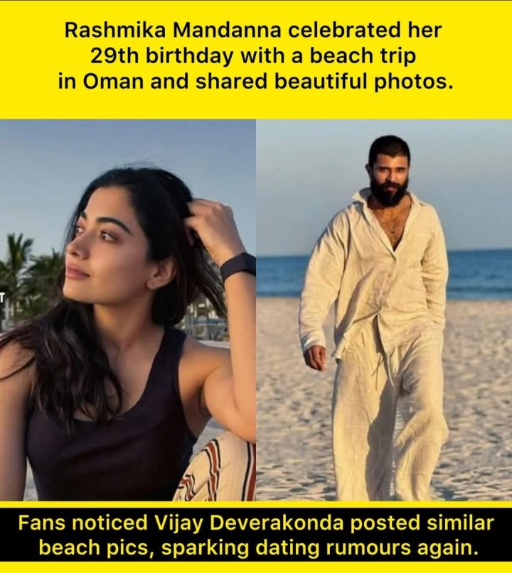Fans noticed Vijay Deverakonda posted similar beach pics, sparking dating rumours again.