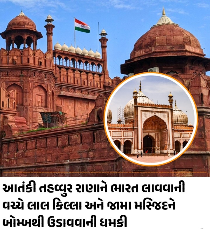 લાલ કિલ્લા અને જામા મસ્જિદને બોમ્બથી ઉડાવી દેવાની ધમકી મળતાં રાજધાની દિલ્હીમાં હંગામો મચી ગયો હતો. સુરક્ષા એજન્સીઓએ બંને સ્થળોએ તપાસ હાથ ધરી હતી. જોકે, કંઈ શંકાસ્પદ મળ્યું નથી.