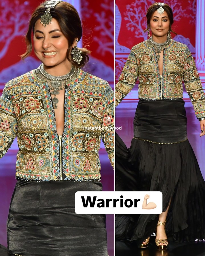 hinakhan looks absolutely gorgeous as she walks the ramp