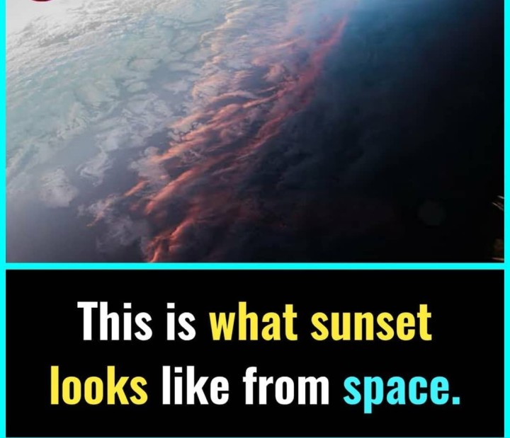 Beautiful view of sunset in space
