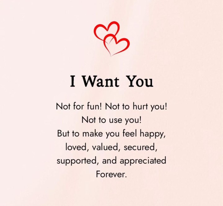 I want you