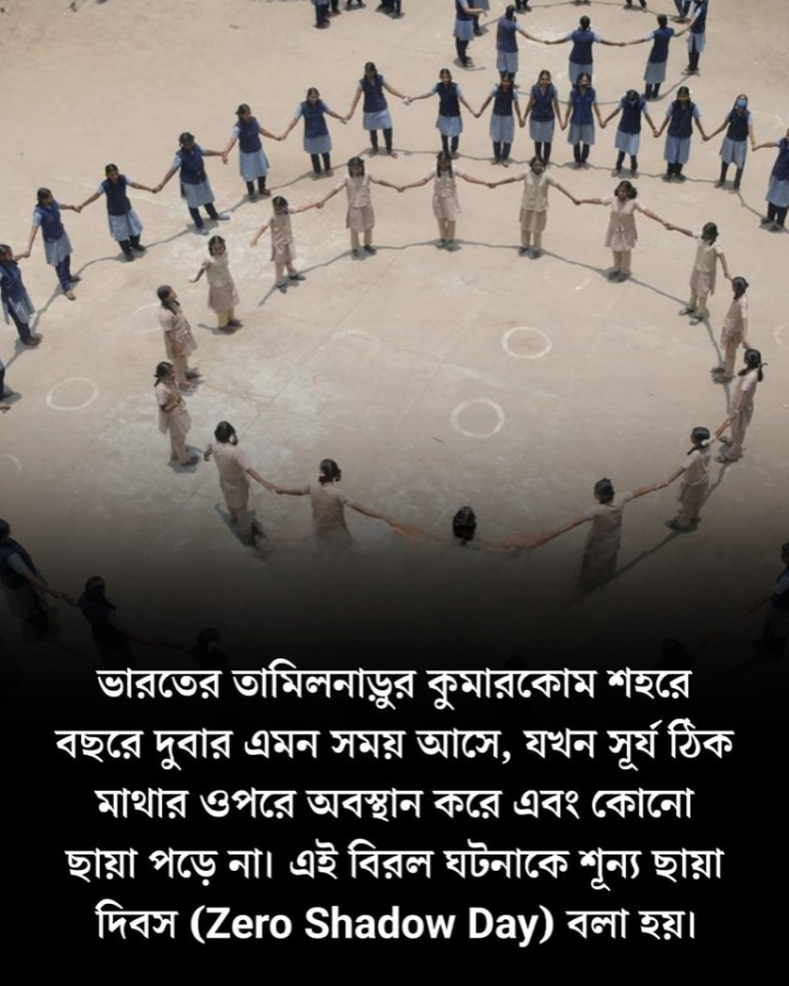 ভারতের কোথায় হয় জিরো শ্যাডো ডে।
