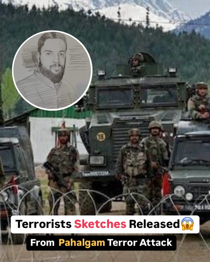 Security agencies released sketches of the suspected terrorists involved in the Pahalgam attack, which killed at least 27 tourists. The three identified suspects are Asif Fuji, Suleman Shah, and Abu Talha.