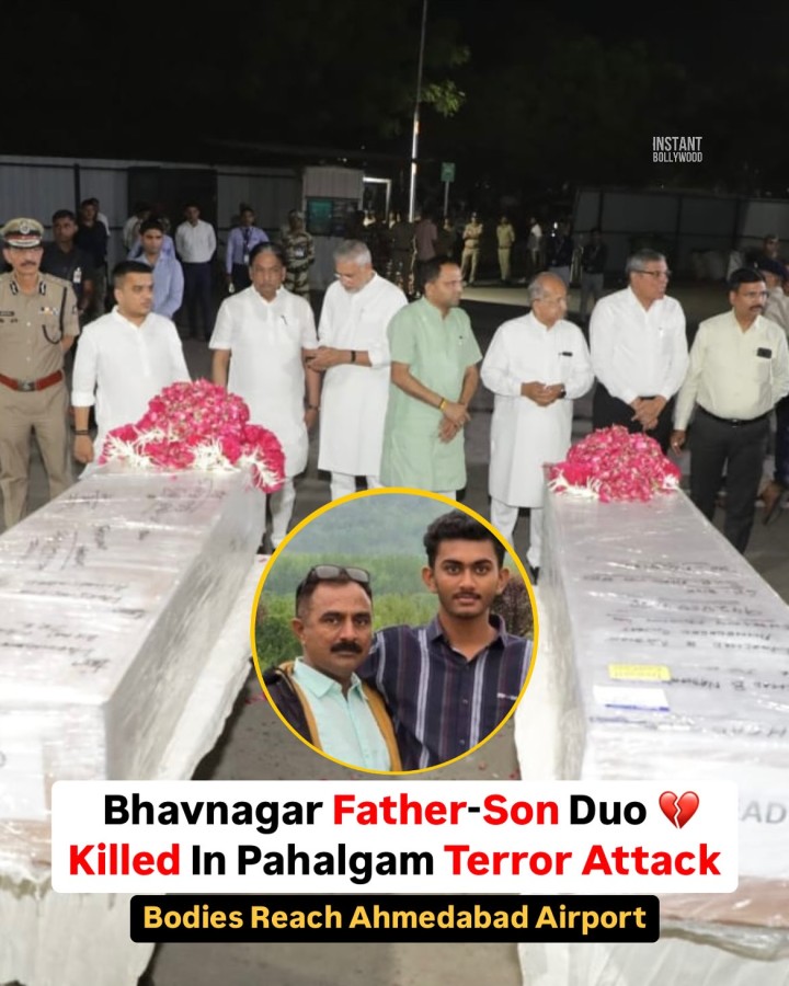 A father-son duo from Gujarat’s Bhavnagar district were among the 26 victims killed in the terrorist attack in Jammu and Kashmir’s Pahalgam on Tuesday