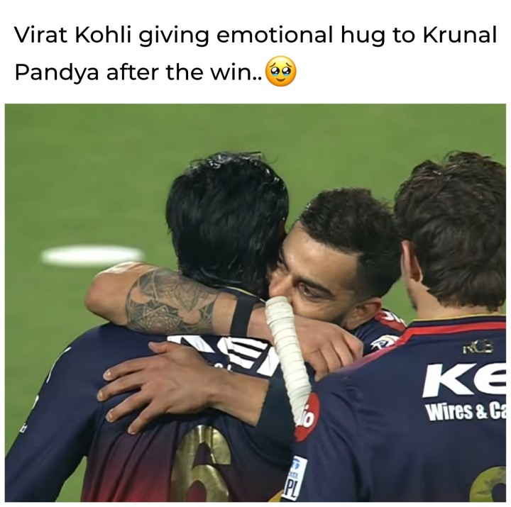 Emotional hug to Krunal Pandya.