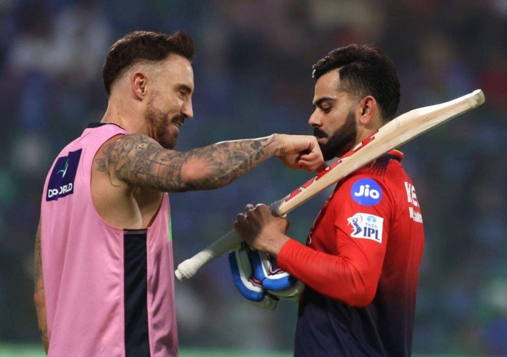 Virat Kohli with Faf Du Plessis.