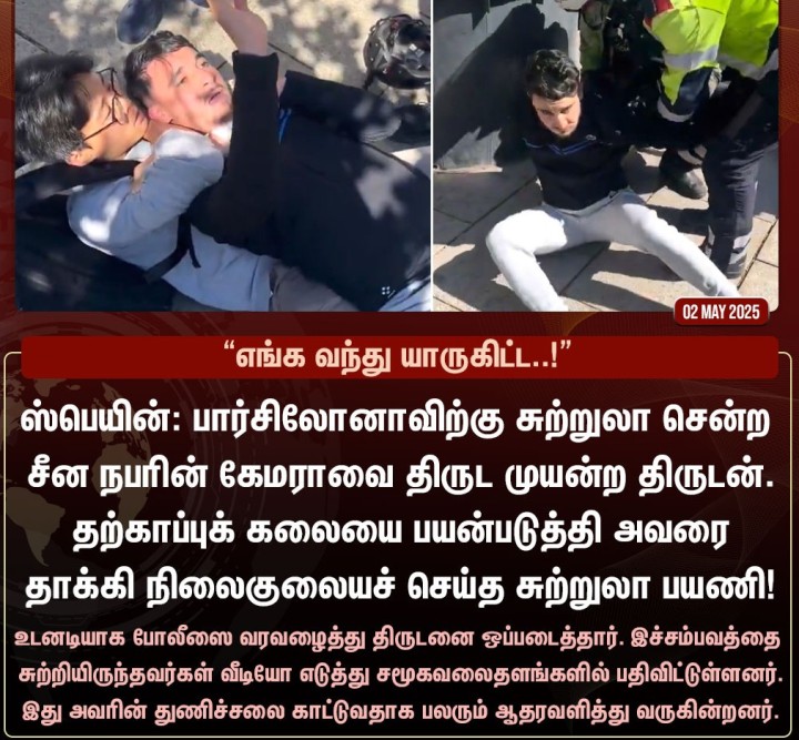 சீன சுற்றுலா பயணியிடம் வசமாக சிக்கிய திருடன்!