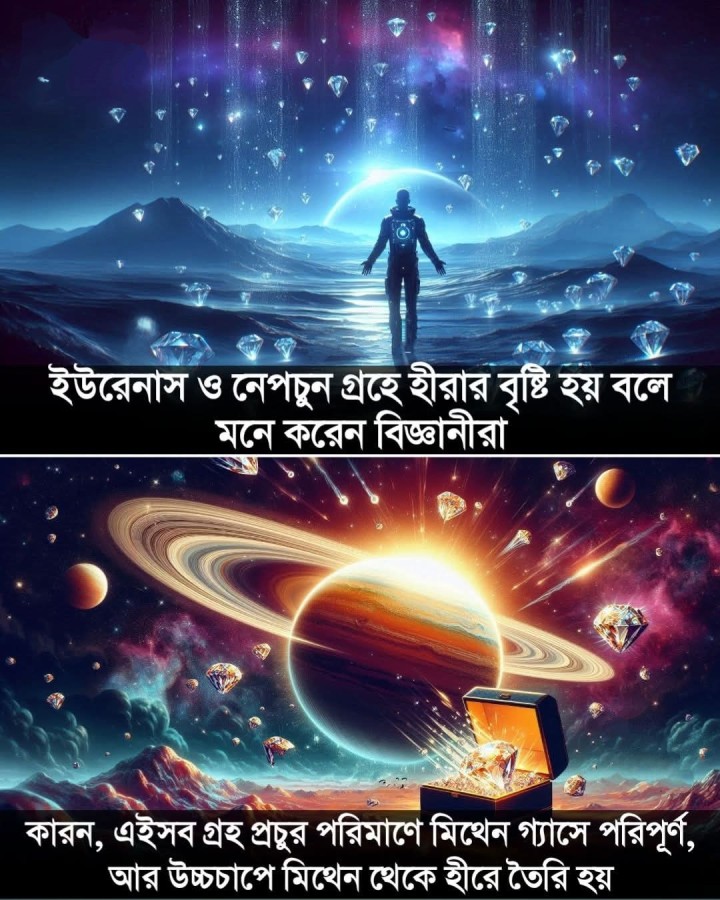 হীরে ও মিথেন গ্যাসের সম্পর্ক।