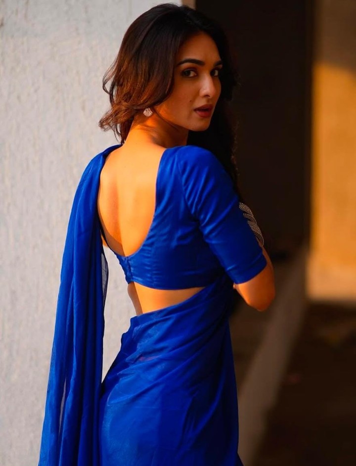 The blue saree look