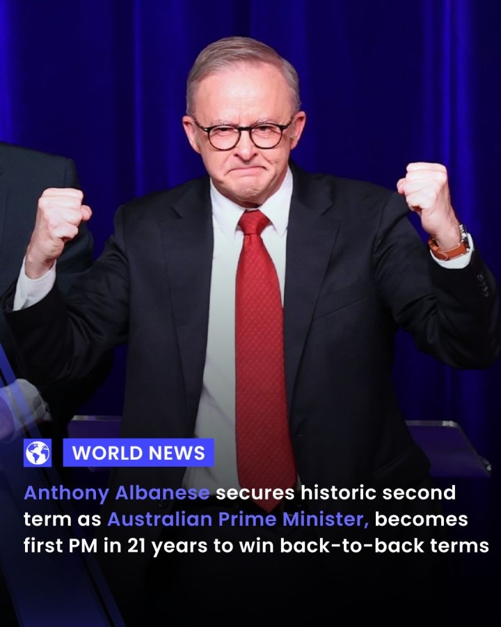 Australian Prime Minister Anthony Albanese has secured victory in the federal election, with his centre-left Labor Party poised to retain its majority government. He was projected to be re-elected in Saturday’s vote, becoming the country’s first leader in 21 years to win consecutive elections. Early projections from the Australian Broadcasting Corporation show a strong showing for Labor, although the final count of seats is still pending.