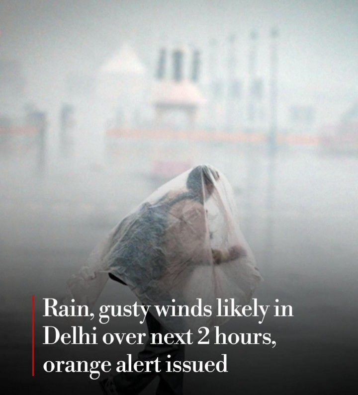 An orange alert has been issued for southwest and southeast Delhi and a yellow alert for the rest of the parts.