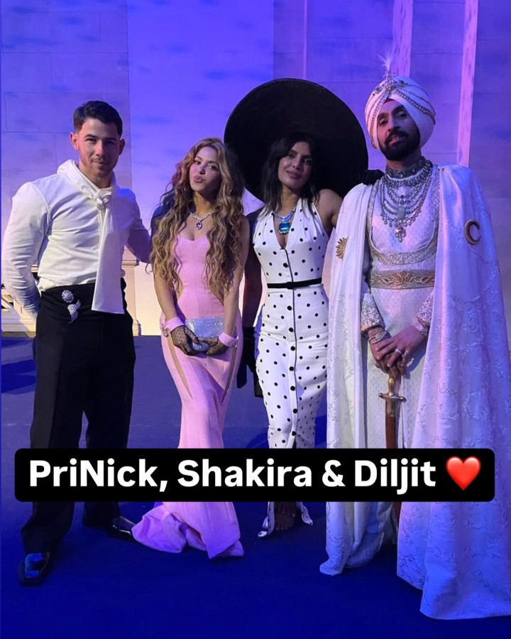 પ્રિયંકા નિક શકીરા અને દલજીત સાથે દેખાયા