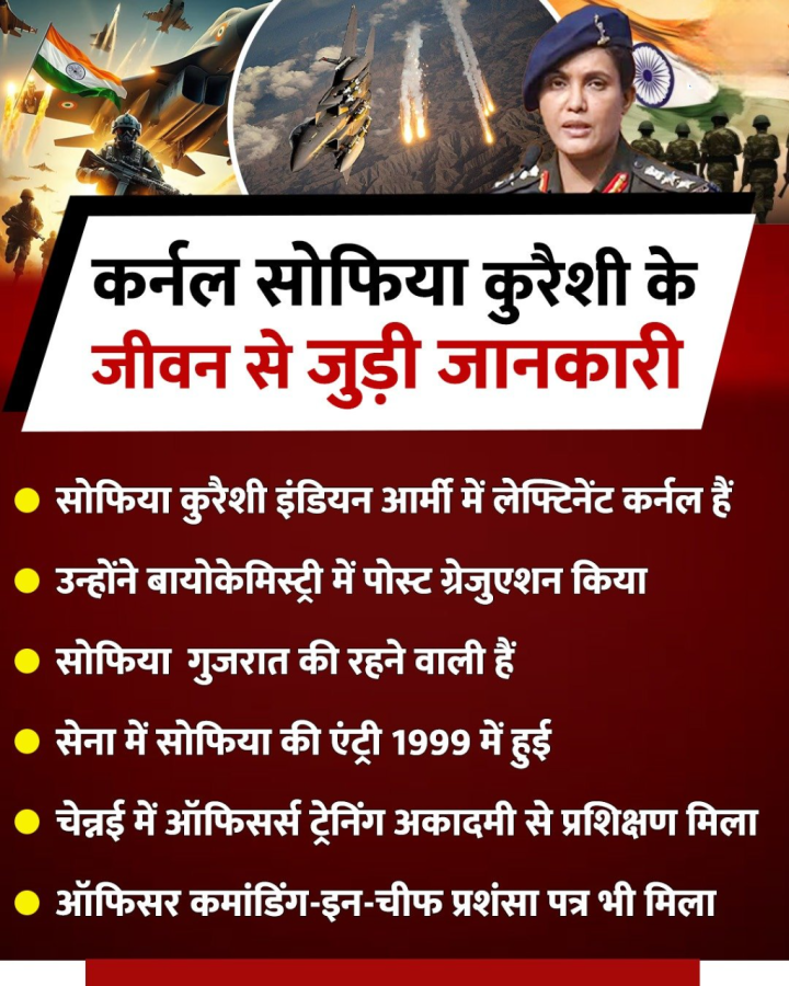 प्रेस वार्ता में सिंदूर ऑपरेशन की जानकारी कर्नल सोफिया कुरैशी ने दी, जानिए उनके जीवन से जुड़ी कुछ अहम बातें