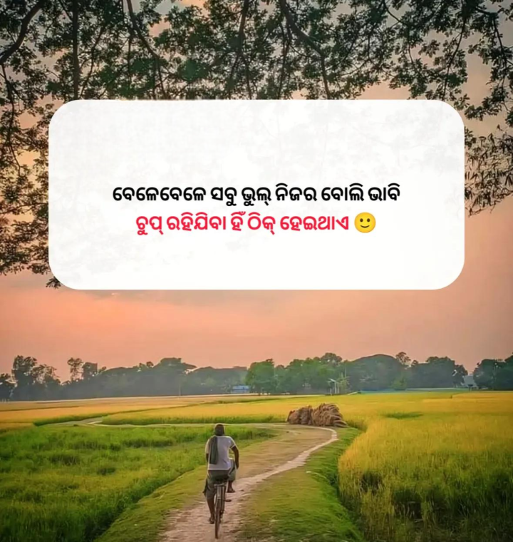 ବେଳେ ବେଳେ ସବୁ ଭୁଲ ନିଜର ବୋଲି ଭାବି ଚୁପ ରହିବା ହିଁ ଠିକ