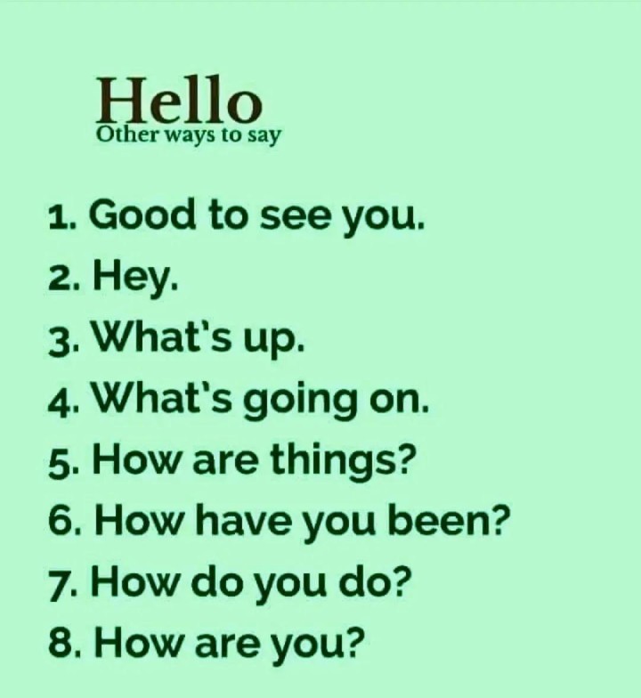 Say hello in a different way.