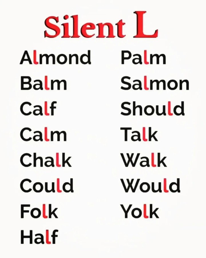Few silent L in English.