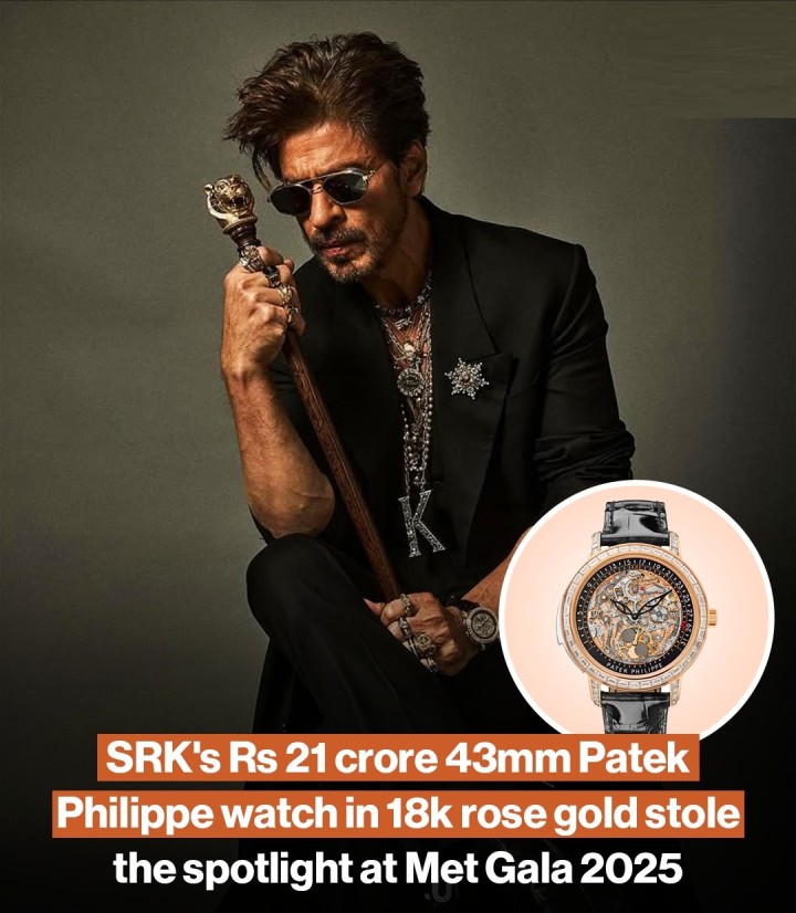 At the 2025 Met Gala, Shah Rukh Khan made a historic debut as the first Indian male actor to attend, captivating audiences with his regal ensemble. Dressed in a custom all-black outfit by Sabyasachi, Khan's look was elevated by a Rs 21 crore Patek Philippe Grand Complication watch, featuring 118 emeralds and 291 diamonds. His appearance seamlessly blended Indian craftsmanship with global fashion, embodying the gala's theme 'Superfine: Tailoring Black Style.'