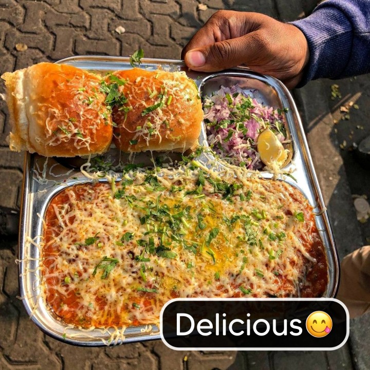 Cheese pav bhaji