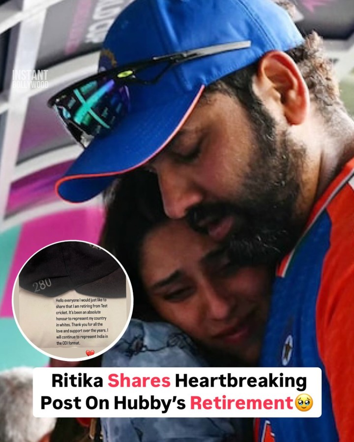 India captain Rohit Sharma’s wife Ritika Sajdeh has reacted emotionally to his Test retirement.