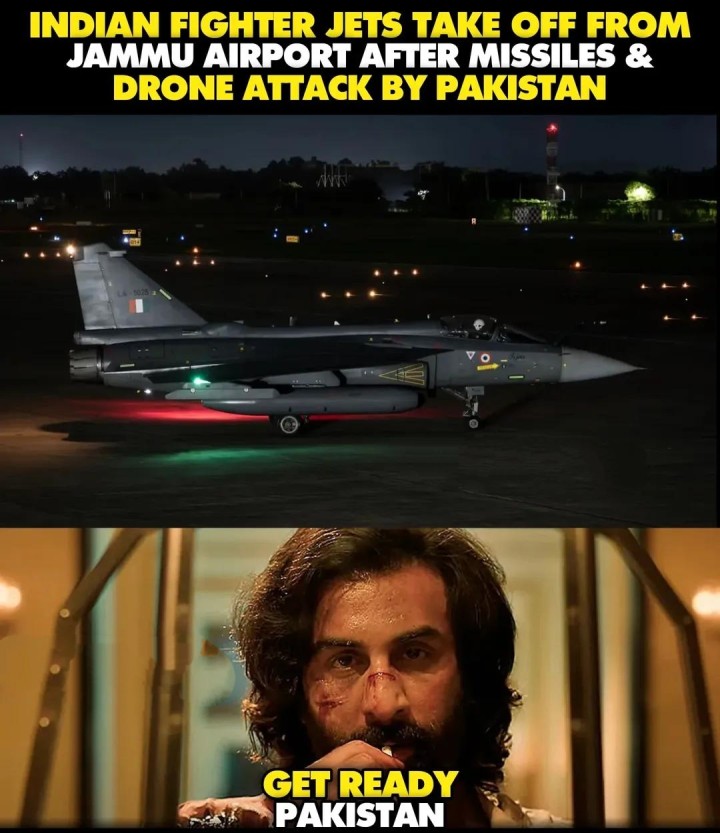 Jammu airport nunchi vellina fighter jet