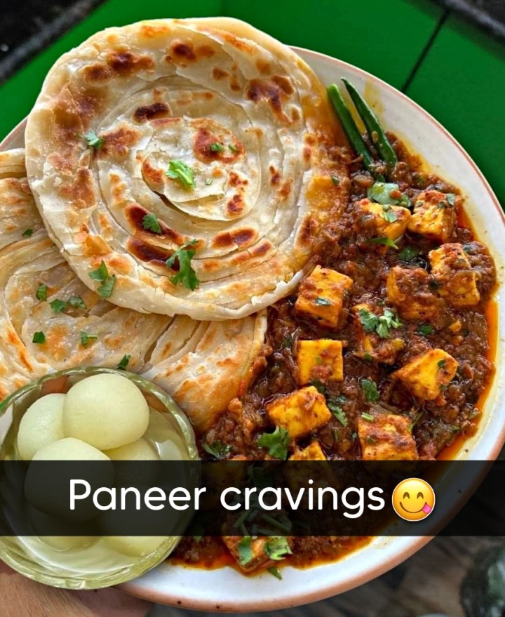 Paneer curry with paratha