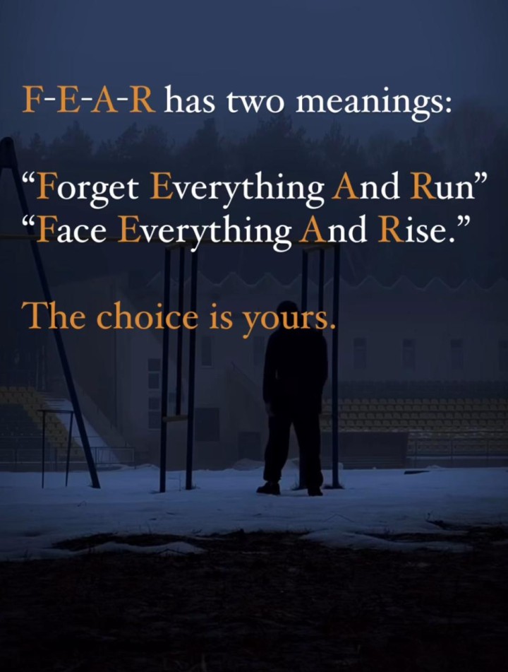 Fear has two meaning