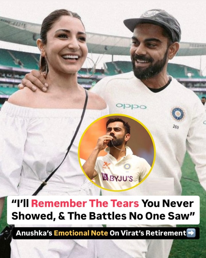Anushka Sharma shared a heartfelt note after her cricketer-husband Virat Kohli announced his retirement from Test cricket through a statement on social media. The 36-year-old cricketer marked the end of his 14-year career that spanned from 2011 to 2025. The actor in her post gave a shout-out to Kohli for his hard work.