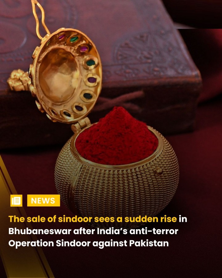 The sale of sindoor saw a sudden rise in several shops across the Bhubaneswar city just a day after India carried out targeted strikes on terror camps in Pakistan under ‘Operation Sindoor’. Many shopkeepers noticed a sharp increase in people buying sindoor (vermilion).