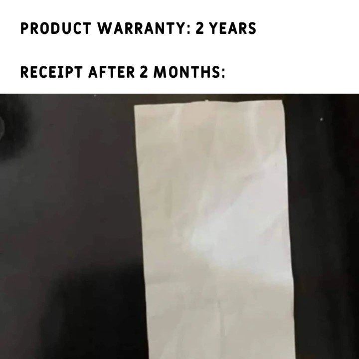 Receipt warranty: 2 months