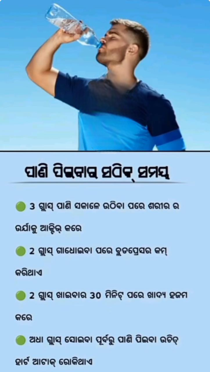ପାଣି ପିଇବାର ସଠିକ ସମୟ
