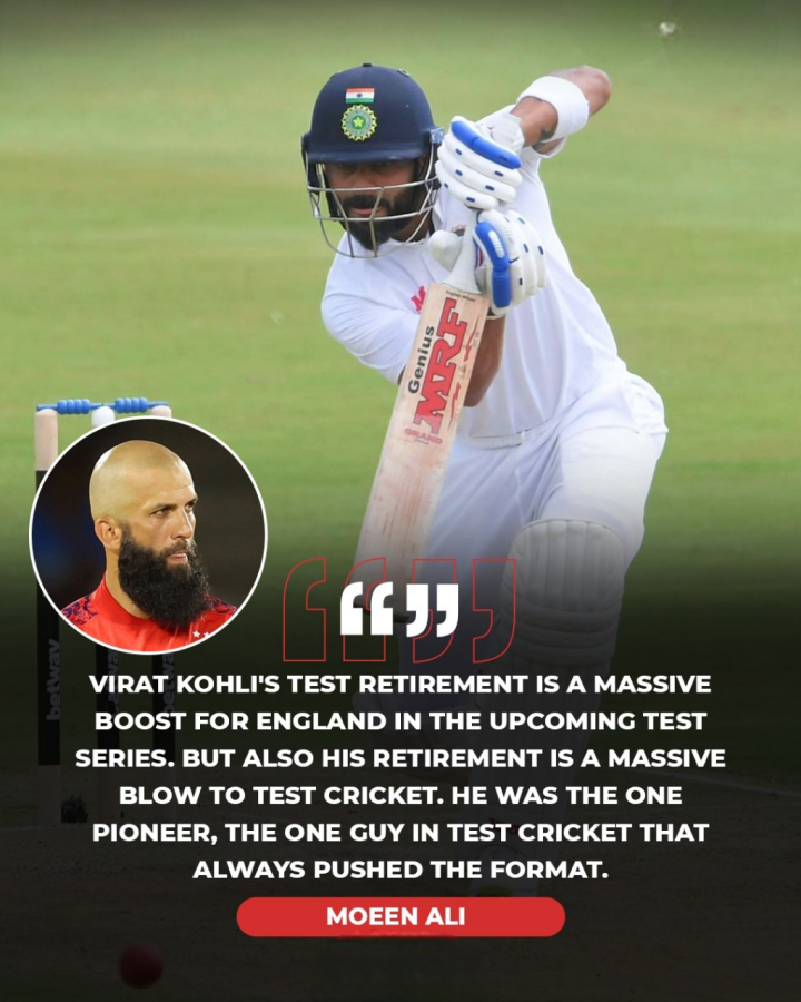 England all rounder Moeen Ali feels that Test cricket will miss the presence of Virat Kohli.