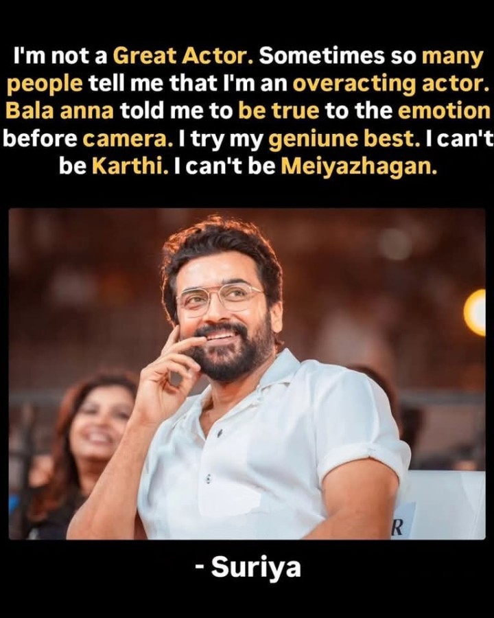 . I try my geniune best. I can't be Karthi. I can't be Meiyazhagan.
