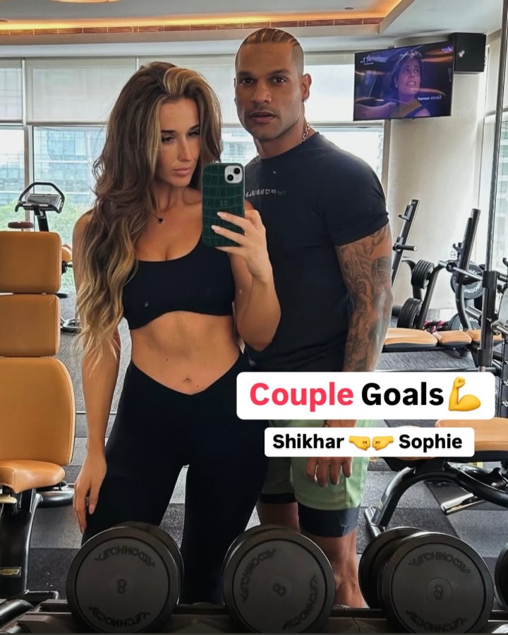 Together in the gym, stronger in love – Shikhar & Sophie.