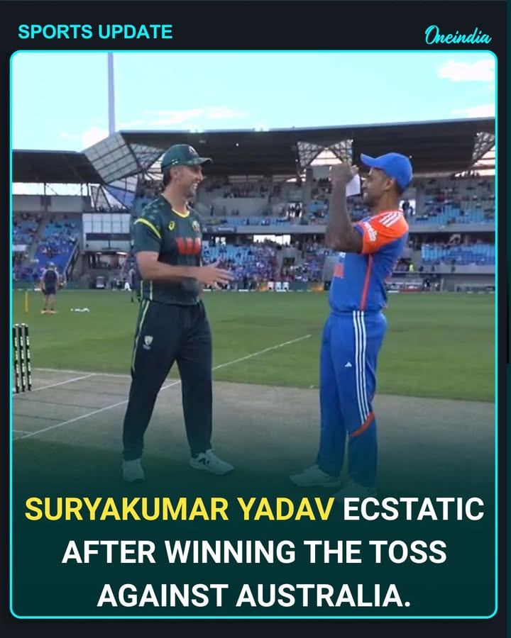Suryakumar Yadav ecstatic after winning the Toss against Australia.