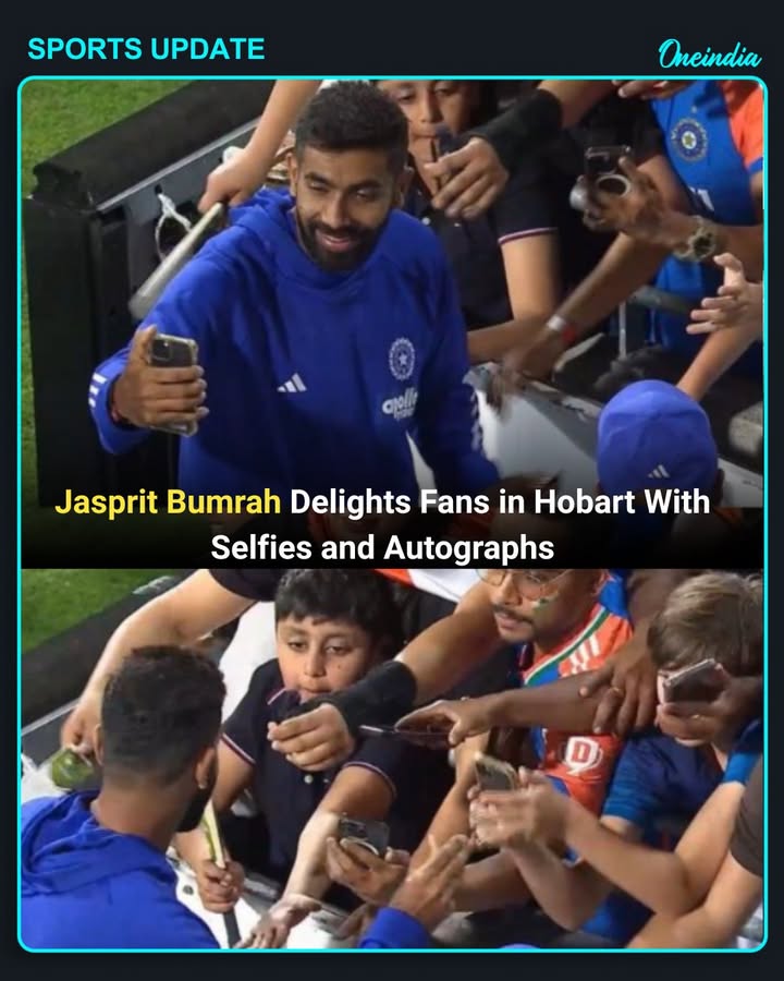 Jasprit Bumrah Delights Fans in Hobart With Selfies and Autographs.