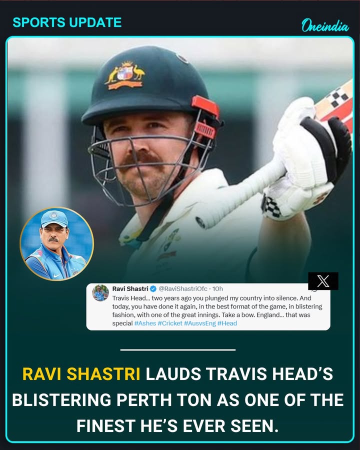 Former India head coach Ravi Shastri was in awe of Travis Head’s stunning counterattack in the Perth Test, where the left-hander smashed a blistering 123 off 83 balls while opening in place of Usman Khawaja. On a pitch offering steep bounce and movement, Head powered Australia to a seven-wicket win inside two days, continuing his reputation for delivering in high-pressure matches. Having tormented India in the 2023 ODI World Cup final and the World Test Championship final, Head’s latest Ashes assault left Shastri calling it one of the finest innings he has witnessed.