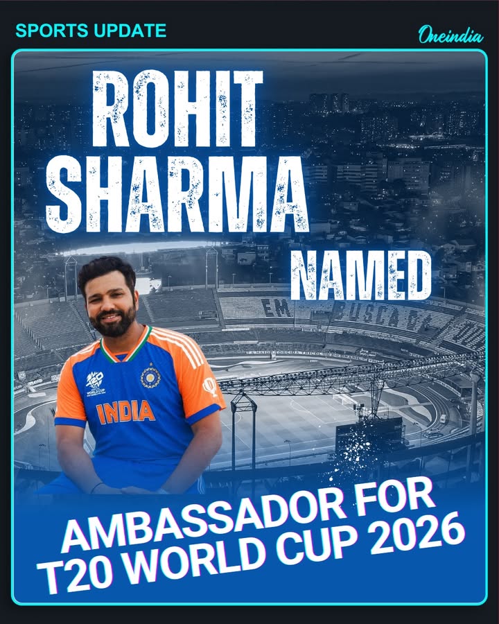 Rohit Sharma has been officially announced as the Ambassador for the T20 World Cup 2026, highlighting his global influence and legacy in the shortest format of the game.