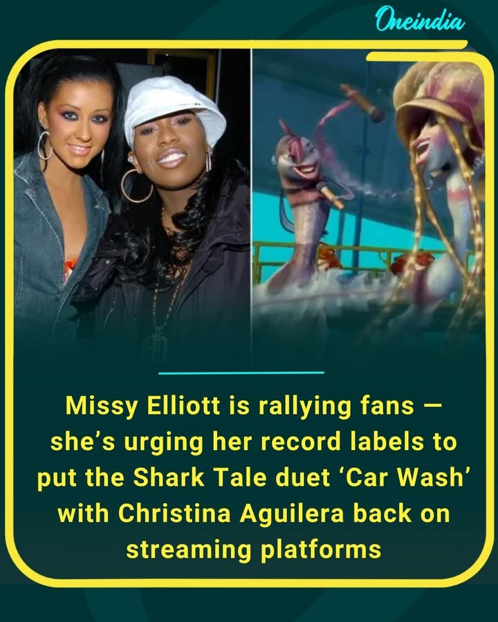 Missy Elliott is rallying fans — she’s urging her record labels to put the Shark Tale duet ‘Car Wash’ with Christina Aguilera back on streaming platforms