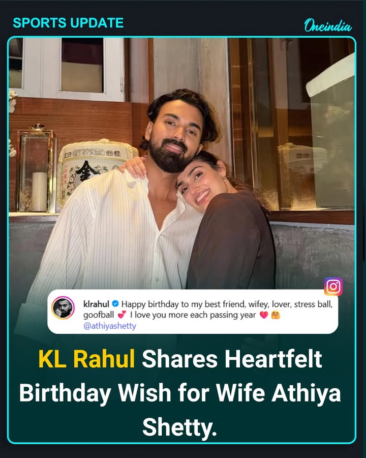 Cricketer KL Rahul penned a loving birthday message for his wife, actress Athiya Shetty, sharing adorable photos of the couple on social media. His sweet post, filled with warmth and affection, melted fans’ hearts and quickly went viral.