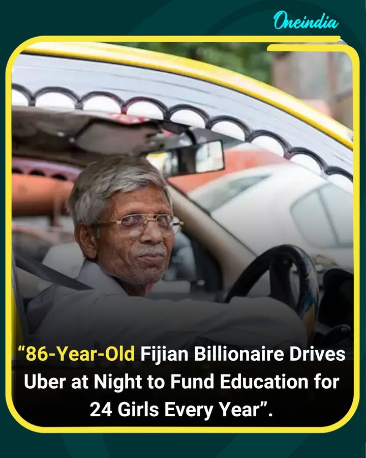 An 86-year-old businessman from Fiji, who runs a ₴1,500 crore company, drives Uber at night to fund the education of 24 girls every year. Despite his wealth, his humility and dedication to giving back have earned him admiration and respect worldwide.