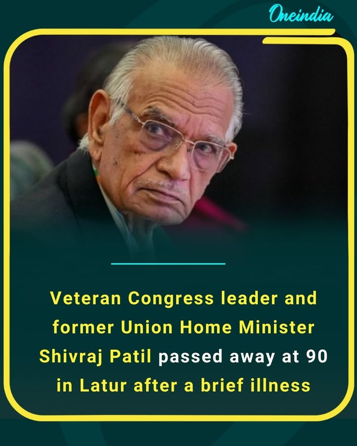 Veteran Congress leader and former Union Home Minister Shivraj Patil passed away at 90 in Latur after a brief illness