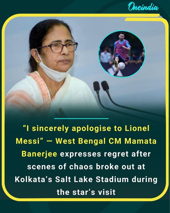 “I sincerely apologise to Lionel Messi” — West Bengal CM Mamata Banerjee expresses regret after scenes of chaos broke out at Kolkata’s Salt Lake Stadium during the star’s visit