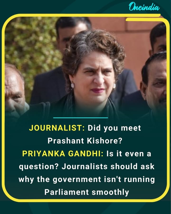 Is it even a question?” — Priyanka Gandhi turns the spotlight back on journalists, asking why the government can’t run Parliament smoothly instead of focusing on meetings.